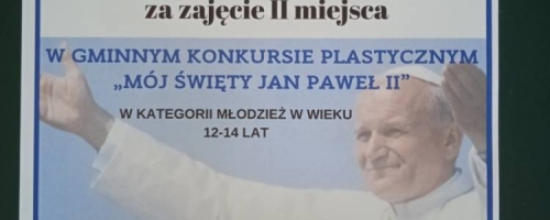 Sukces Kingi w Gminnym Konkursie Plastycznym “Mój Święty Jan Paweł II” 