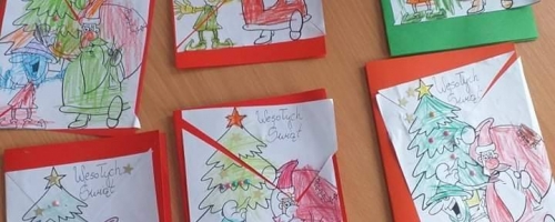 Kartki świąteczne w wykonaniu naszych przedszkolaków